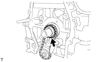 Установите ведущую звездочку коленчатого вала двигателя 1AZ-FE