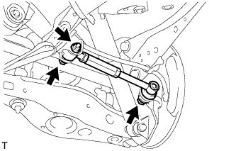 Рычаг задней подвески № 1 TOYOTA RAV4 Выверните болт и отверните 2 гайки с элемента подвески и кулака подвески.