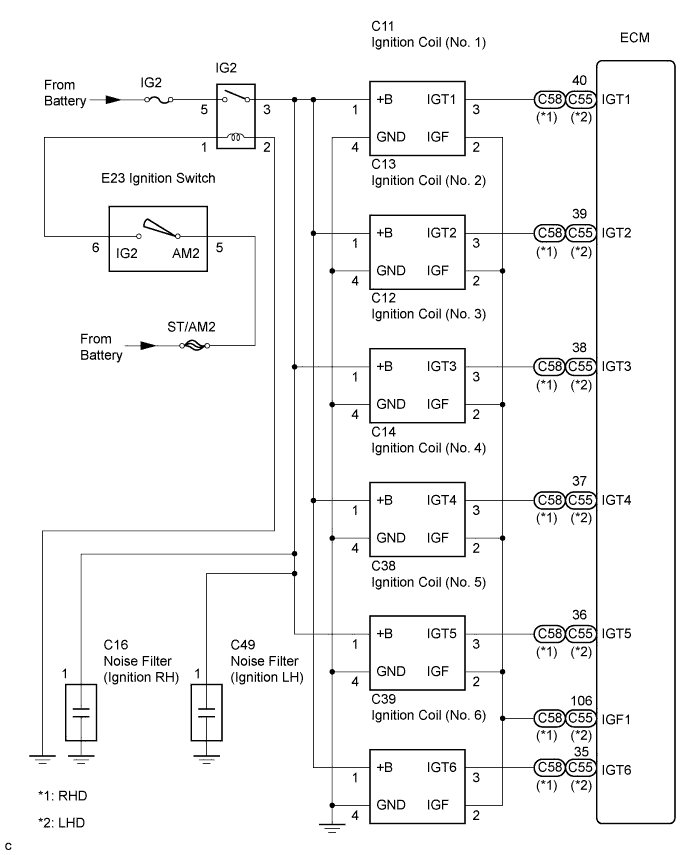 Camry. Acv40 Gsv40.2Gr-Fe Ignition.Ignition System.Ignition System  System Diagram