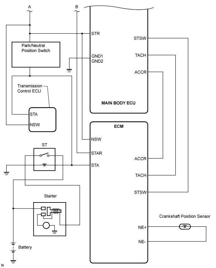 Camry. Acv40 Gsv40.2Gr-Fe Starting.Starting System.Entry And Start System System Diagram