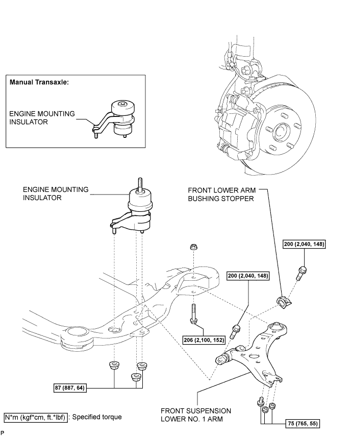 Camry. Acv40 Gsv40.Suspension.Suspension System.Front Suspension Lower No. 1 Arm  Components