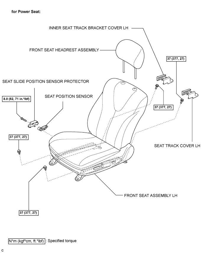 Camry. Acv40 Gsv40.Supplemental Restraint System.Airbag System.Seat Position Sensor  Components