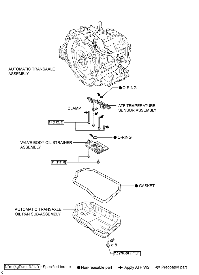 Camry. Acv40 Gsv40.U660E Automatic Transaxle.Automatic Transaxle System.Atf Temperature Sensor  Components