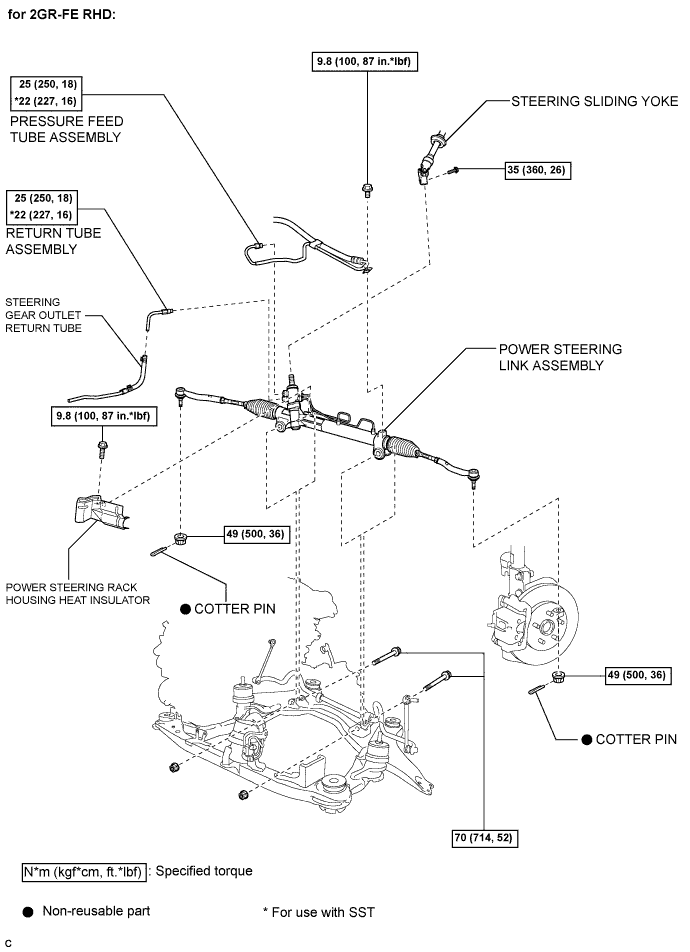 Camry. Acv40 Gsv40.Power Steering.Power Steering System.Power Steering Link  Components