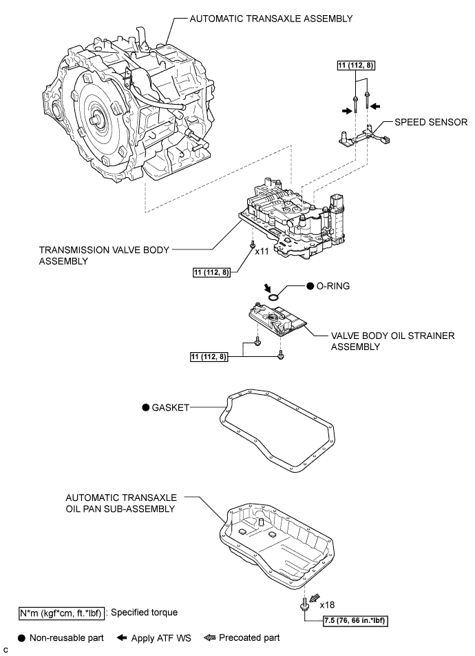 Camry. Acv40 Gsv40.U660E Automatic Transaxle.Automatic Transaxle System.Speed Sensor  Components
