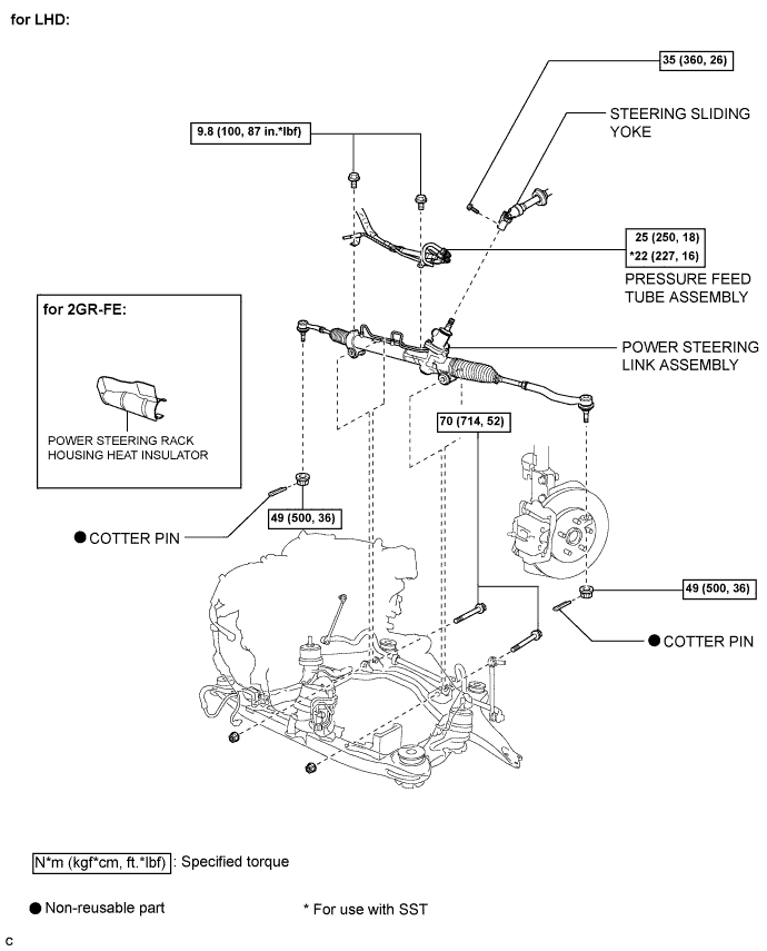Camry. Acv40 Gsv40.Power Steering.Power Steering System.Power Steering Link  Components