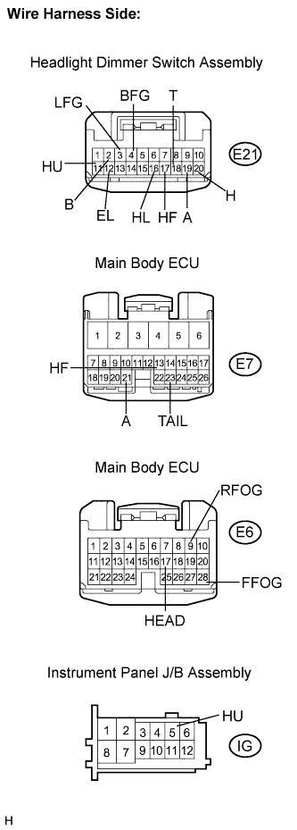 Camry. Acv40 Gsv40.Lighting.Lighting System.Lighting System  Light Control Switch Circuit