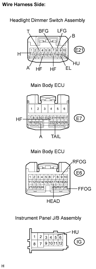 Camry. Acv40 Gsv40.Lighting.Lighting System.Lighting System  Light Control Switch Circuit