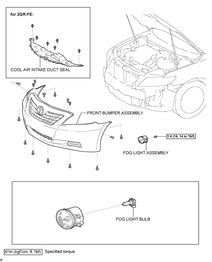 Camry. Acv40 Gsv40.Lighting.Lighting System.Fog Light Assembly  Components