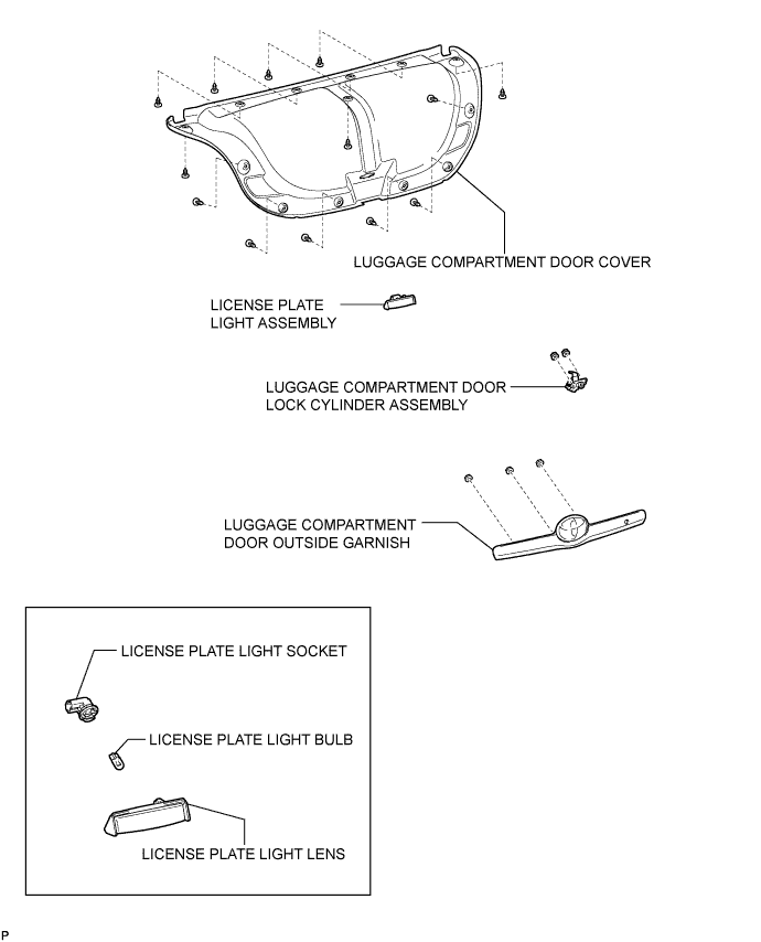 Camry. Acv40 Gsv40.Lighting.Lighting System.License Plate Light Assembly  Components