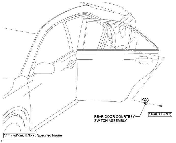Camry. Acv40 Gsv40.Lighting.Lighting System.Rear Door Courtesy Switch  Components