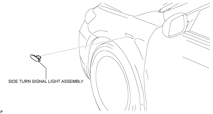 Camry. Acv40 Gsv40.Lighting.Lighting System.Side Turn Signal Light Assembly  Components