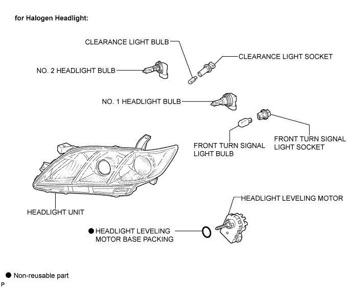 Camry. Acv40 Gsv40.Lighting.Lighting System.Headlight Assembly  Components