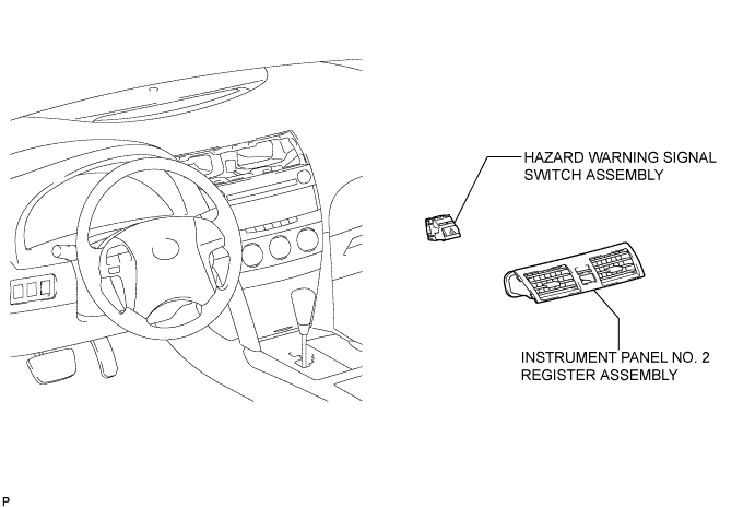 Camry. Acv40 Gsv40.Lighting.Lighting System.Hazard Warning Switch  Components