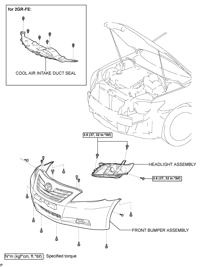 Camry. Acv40 Gsv40.Lighting.Lighting System.Headlight Assembly  Components