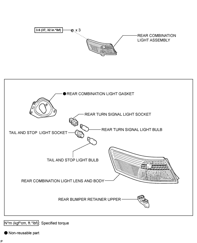 Camry. Acv40 Gsv40.Lighting.Lighting System.Rear Combination Light Assembly  Components