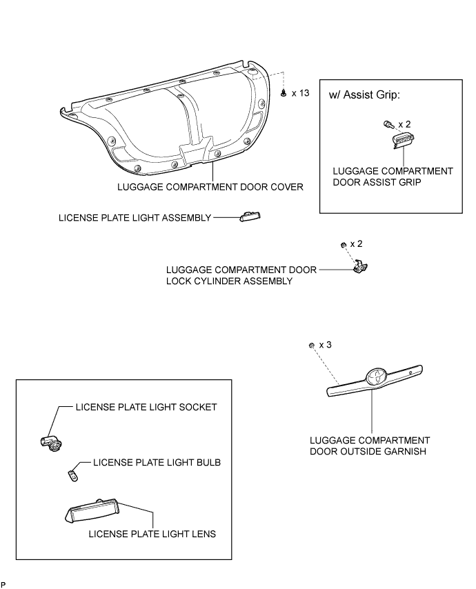 Camry. Acv40 Gsv40.Lighting.Lighting System.License Plate Light Assembly  Components