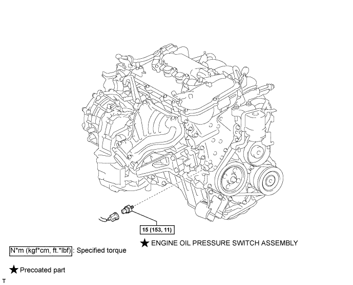 Corolla. Zre142 Aze141.2Zr-Fe Lubrication.Lubrication System.Oil Pressure Switch  Components