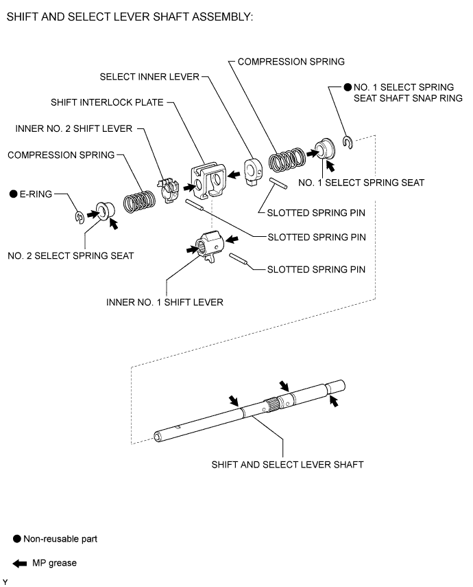 Corolla. Zre142 Aze141.C59 Manual Transmission Transaxle.Manual Transaxle System.Shift And Select Lever Shaft  Components