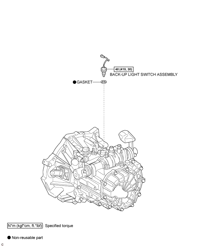 Corolla. Zre142 Aze141.C59 Manual Transmission Transaxle.Manual Transaxle System.Back-Up Light Switch  Components