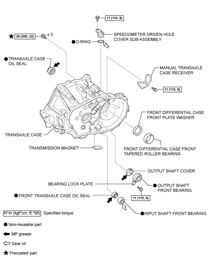 Corolla. Zre142 Aze141.C59 Manual Transmission Transaxle.Manual Transaxle System.Manual Transaxle Unit  Components
