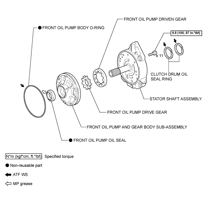 Corolla. Zre142 Aze141.U250E Automatic Transmission Transaxle.Automatic Transaxle System.Oil Pump  Components