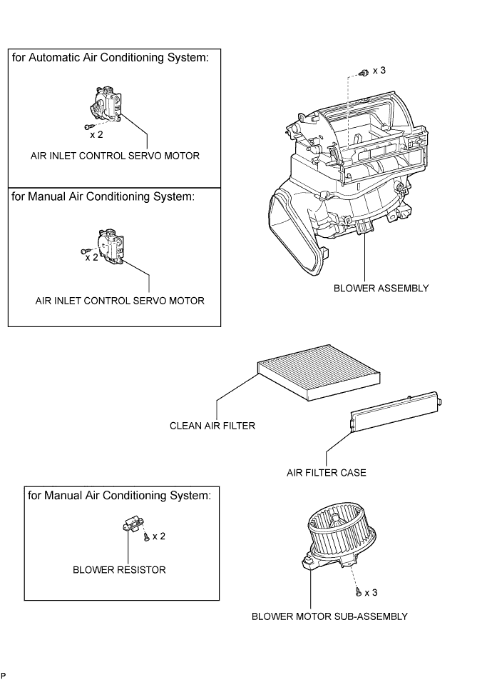 Corolla. Zre142 Aze141.Heating Air Conditioning.Air Conditioning System (For Automatic Air Conditioning System).Blower Unit  Components