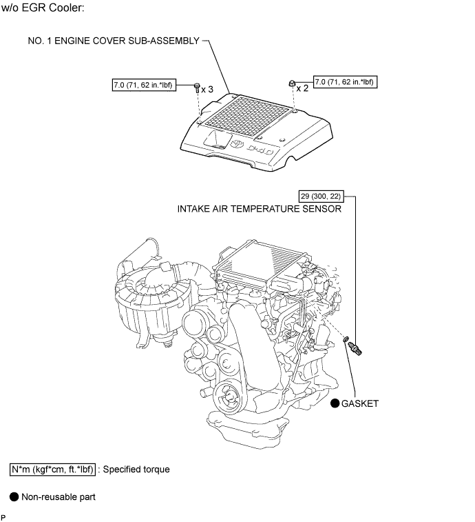 Hilux. Tgn26, 36 Kun25, 26, 35, 36 Ggn25.1Kd-Ftv Engine Control.Ecd System (For Dpf).Intake Air Temperature Sensor (W/O Glow Plug Controller) Components