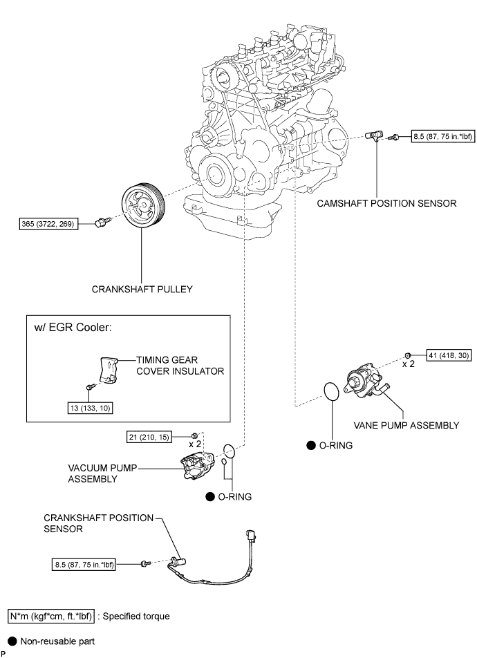 Hilux. Tgn26, 36 Kun25, 26, 35, 36 Ggn25.1Kd-Ftv Lubrication.Lubrication System.Oil Pump (W/O Glow Plug Controller) Components