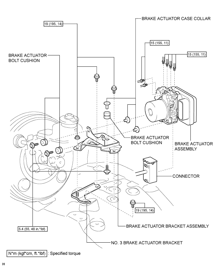 Hilux. Tgn26, 36 Kun25, 26, 35, 36 Ggn25.Brake Control Dynamic Control Systems.Anti-Lock Brake System.Brake Actuator (W/ Vsc)  Components