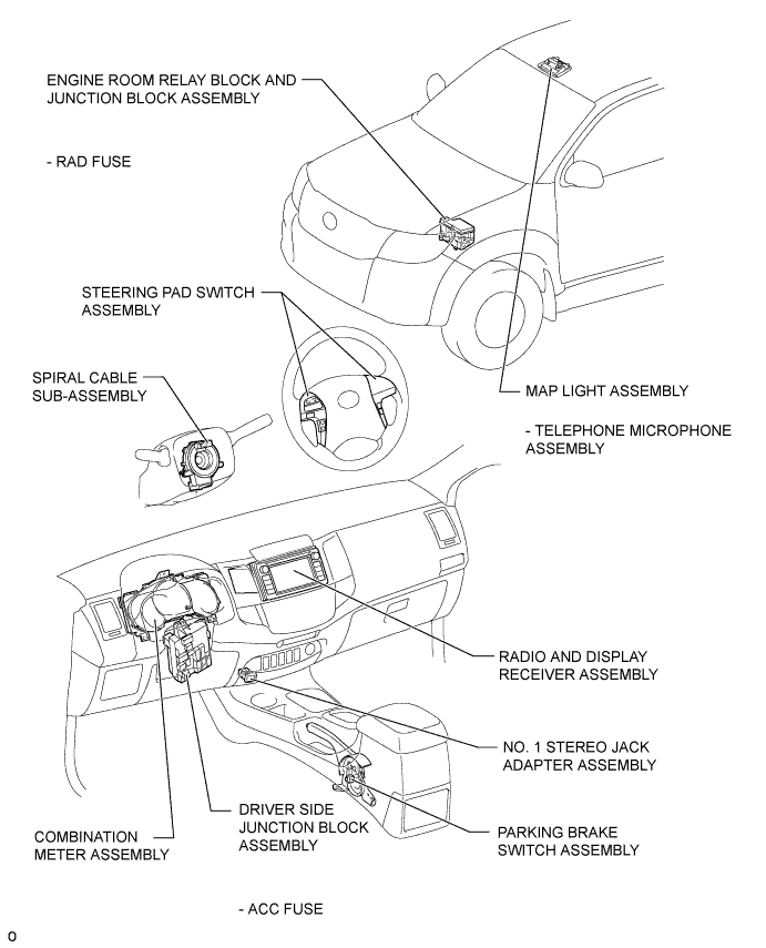 Hilux. Tgn26, 36 Kun25, 26, 35, 36 Ggn25.Audio Video.Audio And Visual System (For Radio Receiver Type).Audio And Visual System (For Radio And Display Type) Parts Location