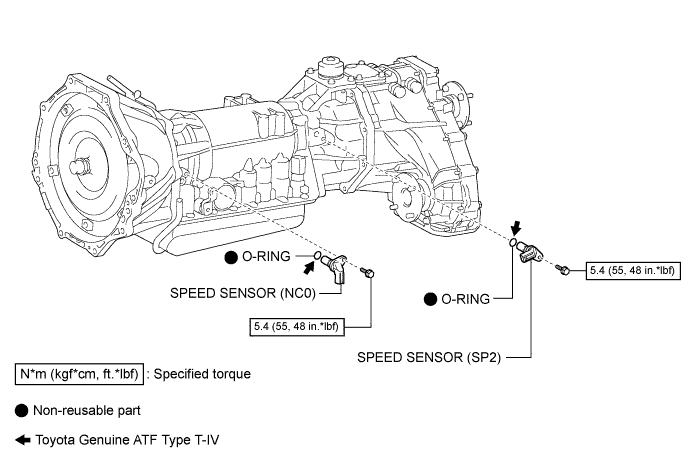 Hilux. Tgn26, 36 Kun25, 26, 35, 36 Ggn25.A340F Automatic Transmission Transaxle.Automatic Transmission System.Speed Sensor  Components