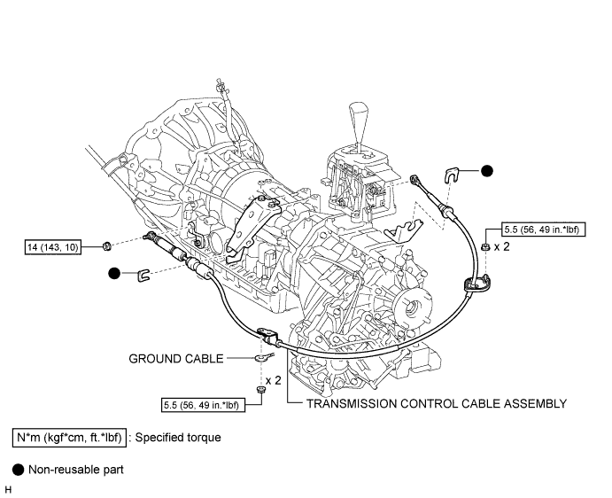 Hilux. Tgn26, 36 Kun25, 26, 35, 36 Ggn25.A340F Automatic Transmission Transaxle.Automatic Transmission System.Transmission Control Cable  Components