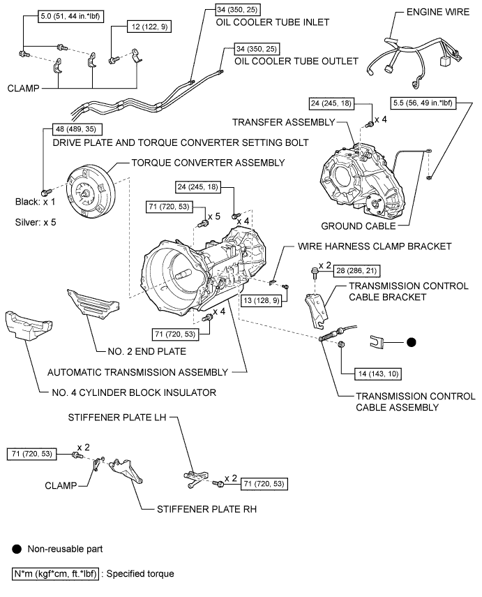 Hilux. Tgn26, 36 Kun25, 26, 35, 36 Ggn25.A340F Automatic Transmission Transaxle.Automatic Transmission System.Automatic Transmission Assembly  Components