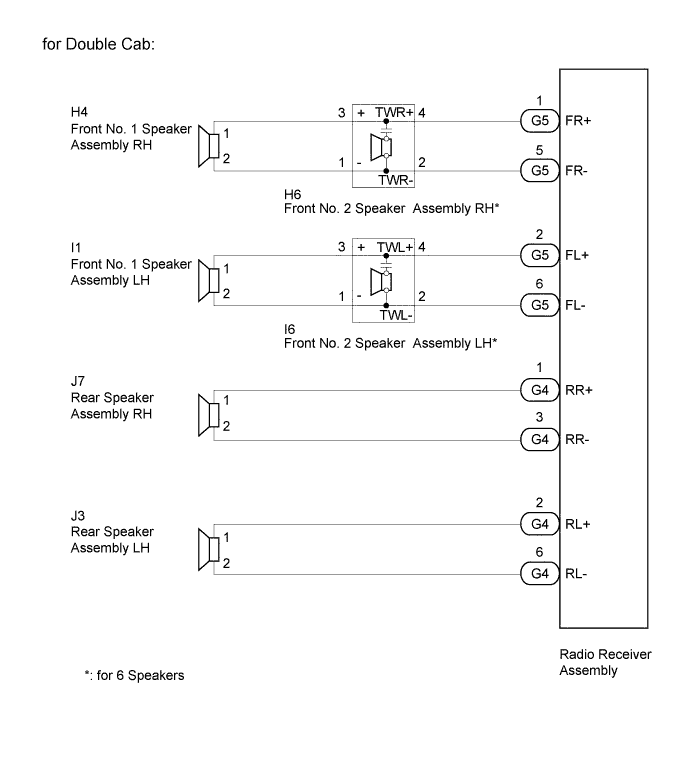 Hilux. Tgn26, 36 Kun25, 26, 35, 36 Ggn25.Audio Video.Audio And Visual System (For Radio Receiver Type).Audio And Visual System (For Radio Receiver Type)  Speaker Circuit
