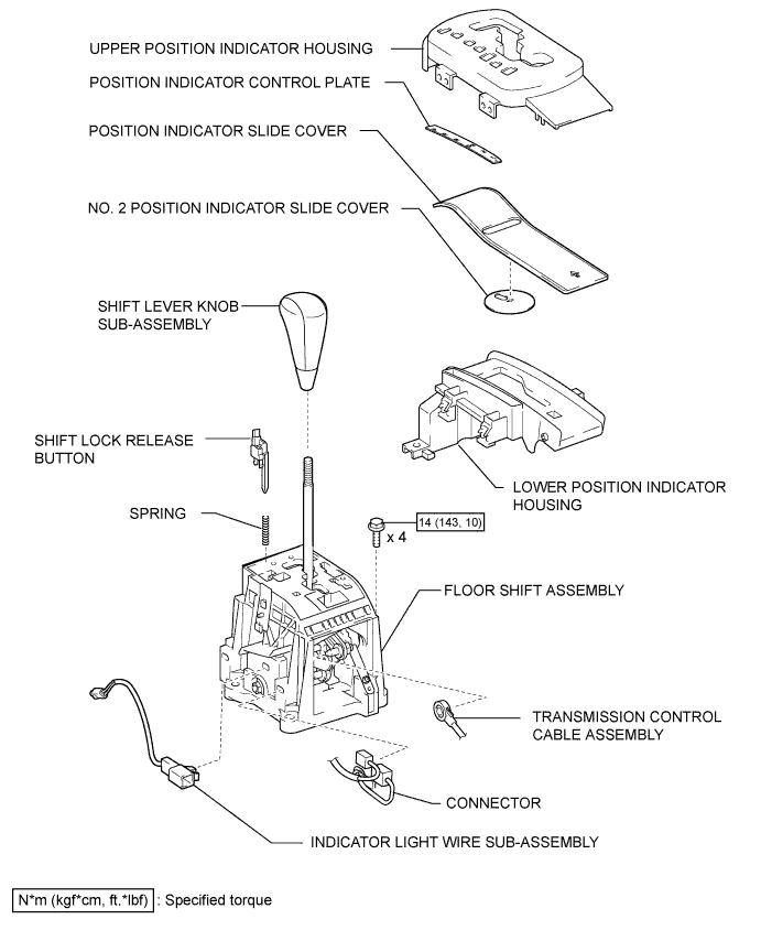 Hilux. Tgn26, 36 Kun25, 26, 35, 36 Ggn25.A750F Automatic Transmission Transaxle.Automatic Transmission System (For 1Gr-Fe).Shift Lever  Components