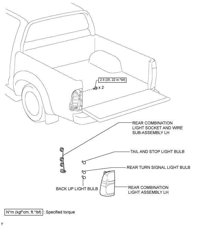 Hilux. Tgn26, 36 Kun25, 26, 35, 36 Ggn25.Lighting (Ext).Lighting System.Rear Combination Light Assembly  Components