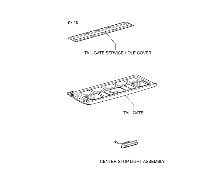 Hilux. Tgn26, 36 Kun25, 26, 35, 36 Ggn25.Lighting (Ext).Lighting System.High Mounted Stop Light Assembly  Components