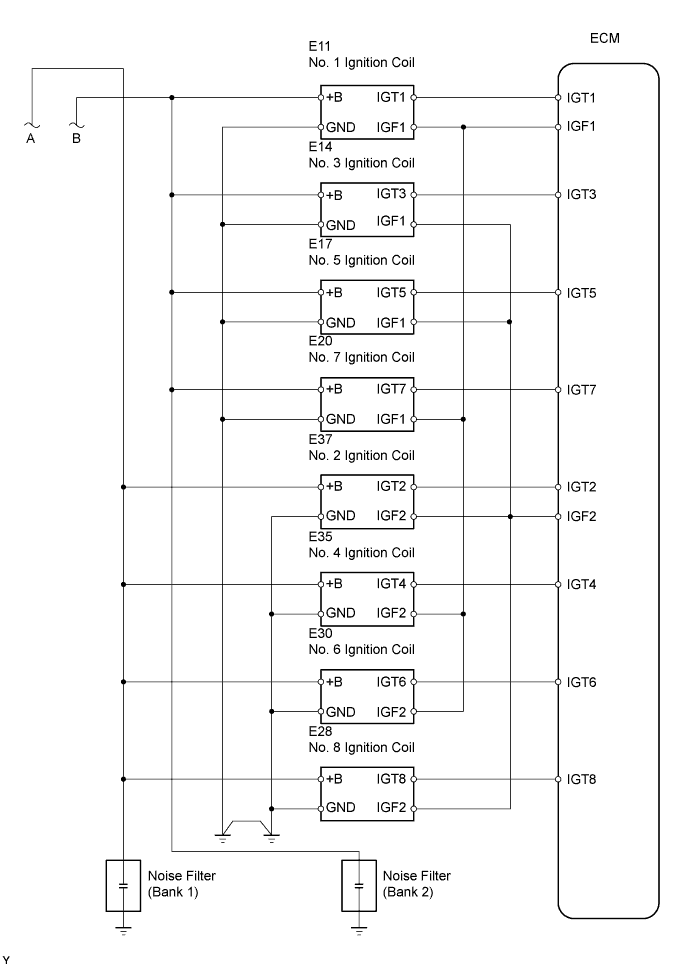 Lexus Gs430, Gs300. Uzs190 Grs190.3Uz-Fe Ignition.Ignition System.Ignition System  System Diagram