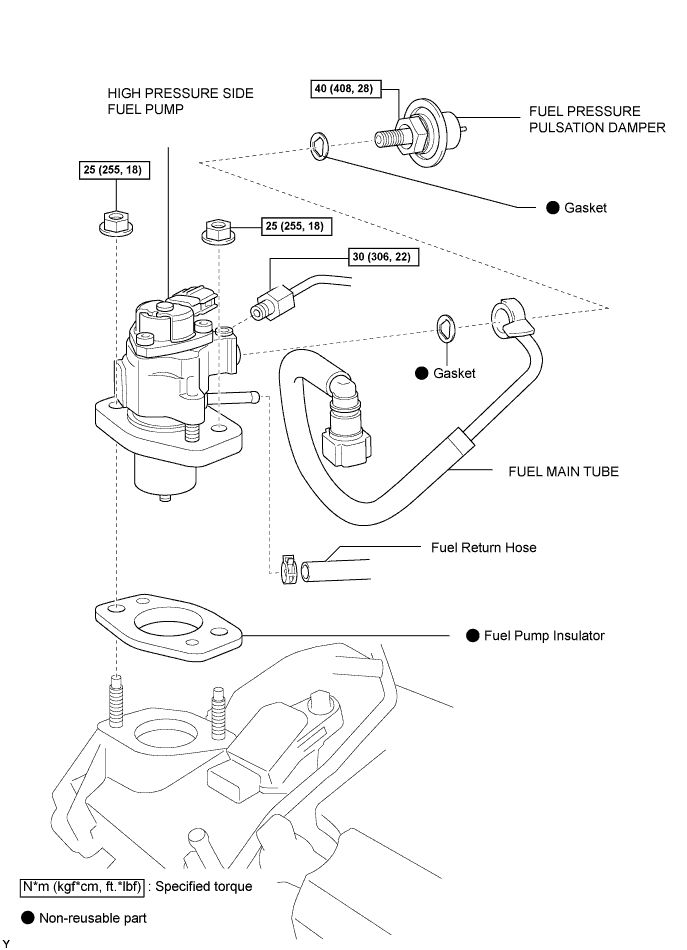 Lexus Gs430, Gs300. Uzs190 Grs190.3Gr-Fse Fuel.Fuel System.High Pressure Side Fuel Pump  Components