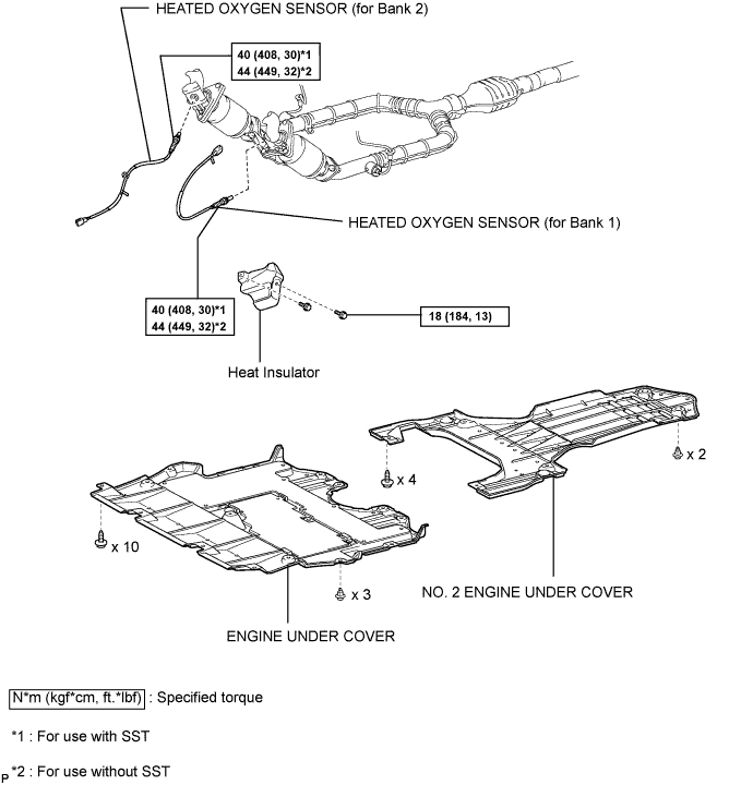 Lexus Gs430, Gs300. Uzs190 Grs190.3Uz-Fe Emission Control.Emission Control System.Heated Oxygen Sensor (For Sensor 1)  Components