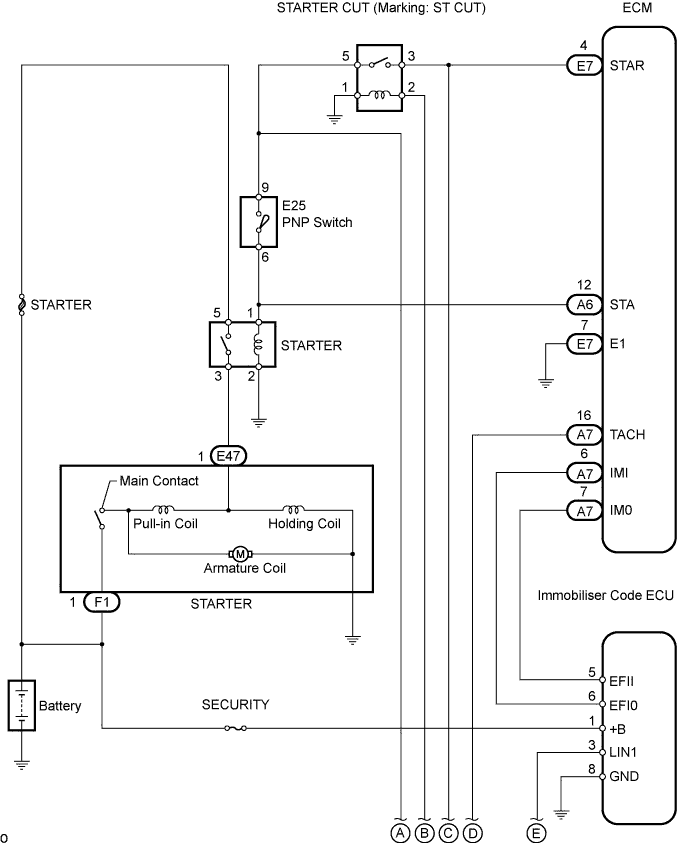 Lexus Gs430, Gs300. Uzs190 Grs190.3Gr-Fe Starting.Starting System.Starting System  System Diagram