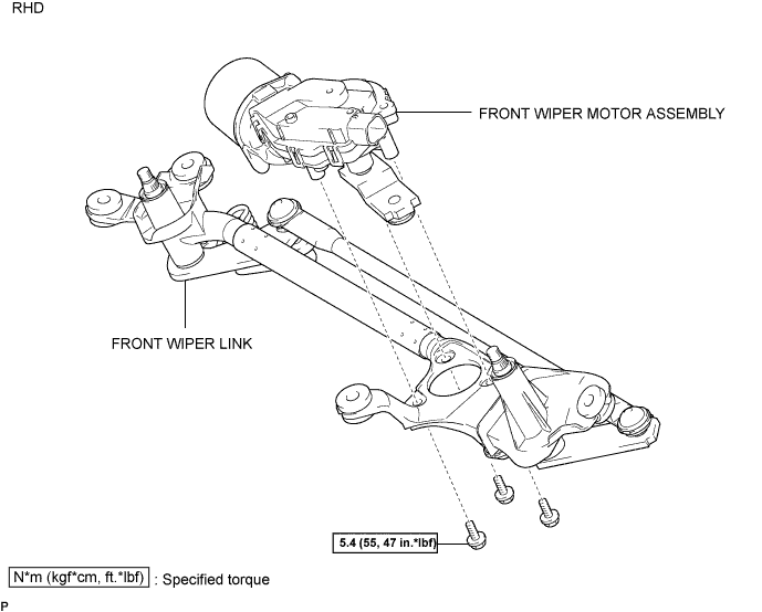 Lexus Gs430, Gs300. Uzs190 Grs190.Wiper And Washer.Wiper And Washer System.Front Wiper Motor  Components
