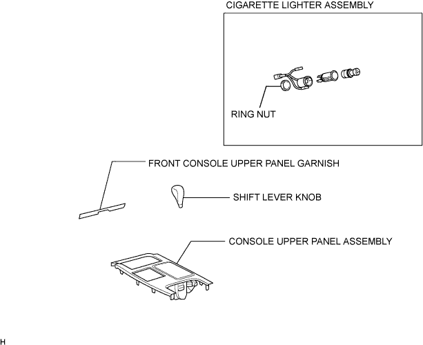 Lexus Gs430, Gs300. Uzs190 Grs190.Other System.Cigarette Lighter Assembly.Cigarette Lighter Assembly  Components