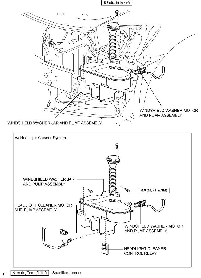 Lexus Gs430, Gs300. Uzs190 Grs190.Wiper And Washer.Wiper And Washer System.Front Washer Motor  Components