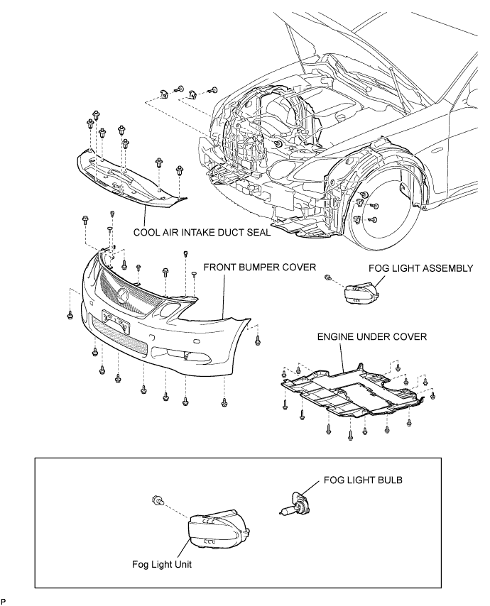 Lexus Gs430, Gs300. Uzs190 Grs190.Lighting.Lighting System.Fog Light Assembly  Components