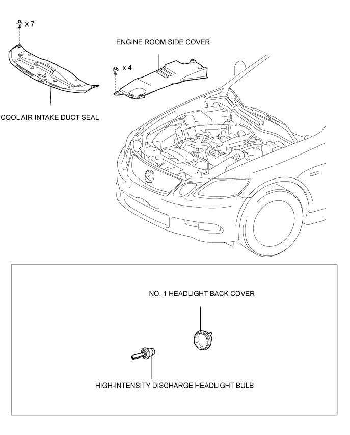 Lexus Gs430, Gs300. Uzs190 Grs190.Lighting.Lighting System.High Intensity Discharge Headlight Bulb  Components
