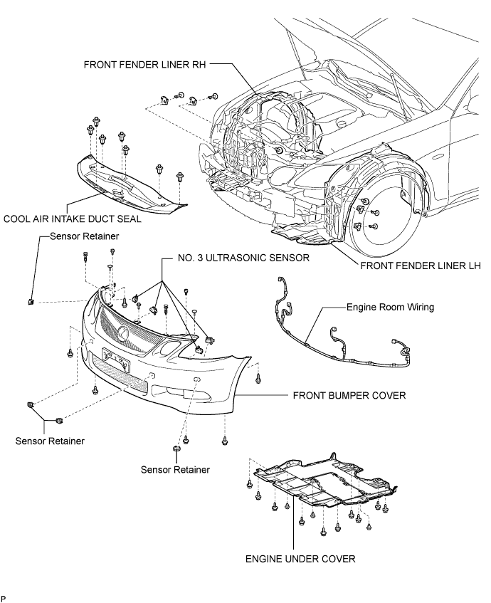 Lexus Gs430, Gs300. Uzs190 Grs190.Park Assist Monitoring.Clearance Sonar System.Ultrasonic Sensor  Components