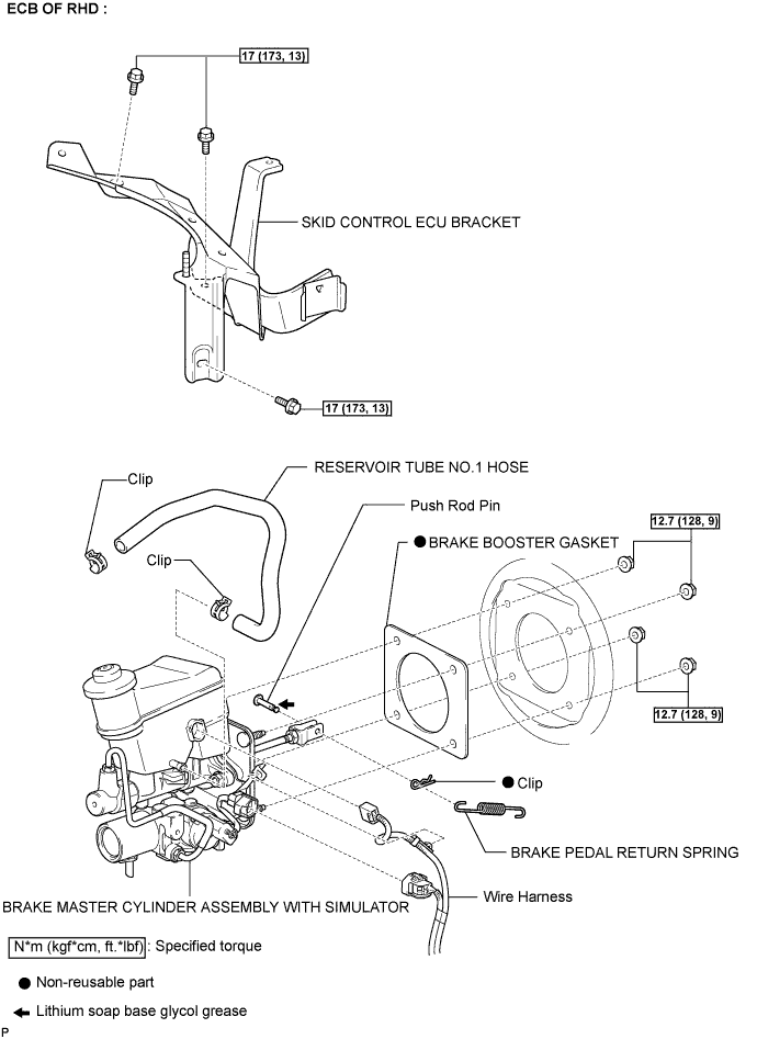 Lexus Gs430, Gs300. Uzs190 Grs190.Brake.Brake System.Brake Master Cylinder (W/ Ecb)  Components