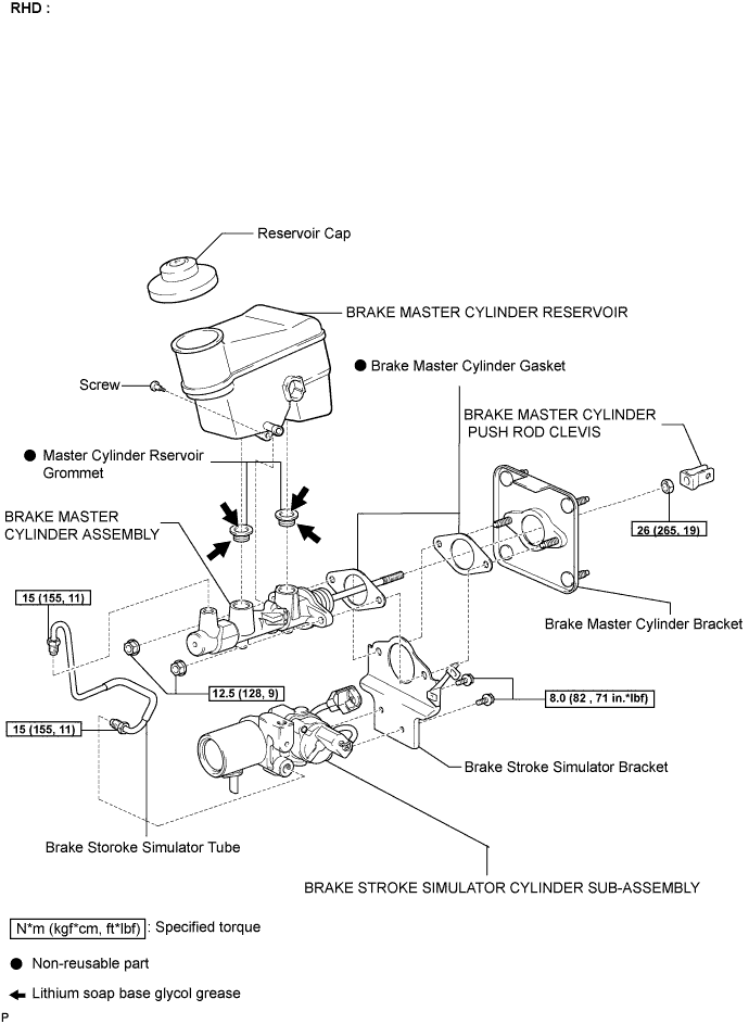 Lexus Gs430, Gs300. Uzs190 Grs190.Brake.Brake System.Brake Master Cylinder (W/ Ecb)  Components